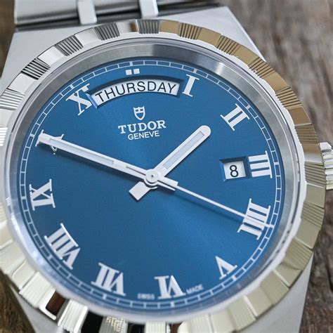 tudor royal day date 41 blue|tudor royal 41mm review.